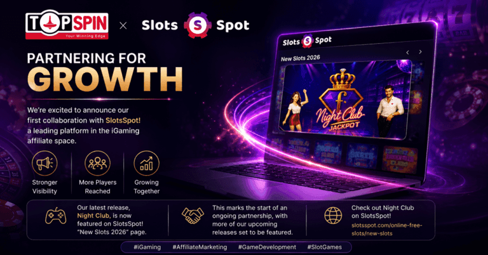 TopSpin Games Partners with SlotsSpot to Expand Game Visibility