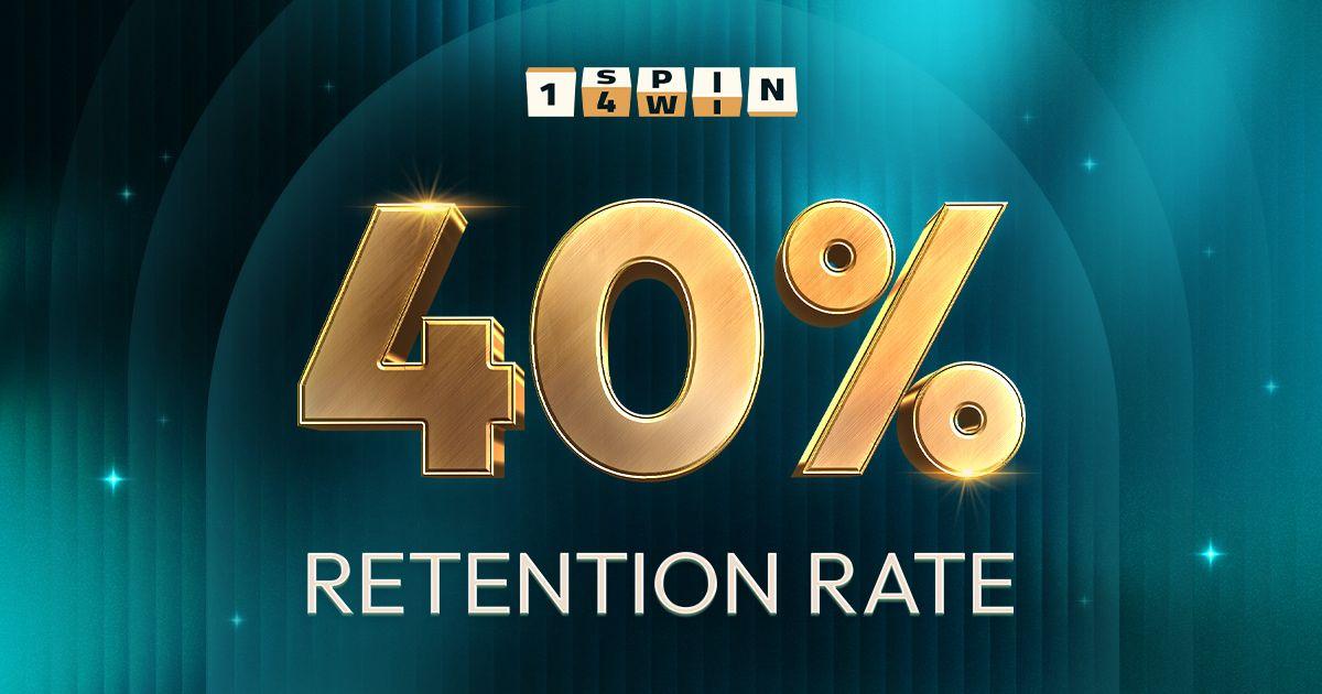 1spin4win reports a steady 40% month-to-month retention rate across its slot portfolio news featured image