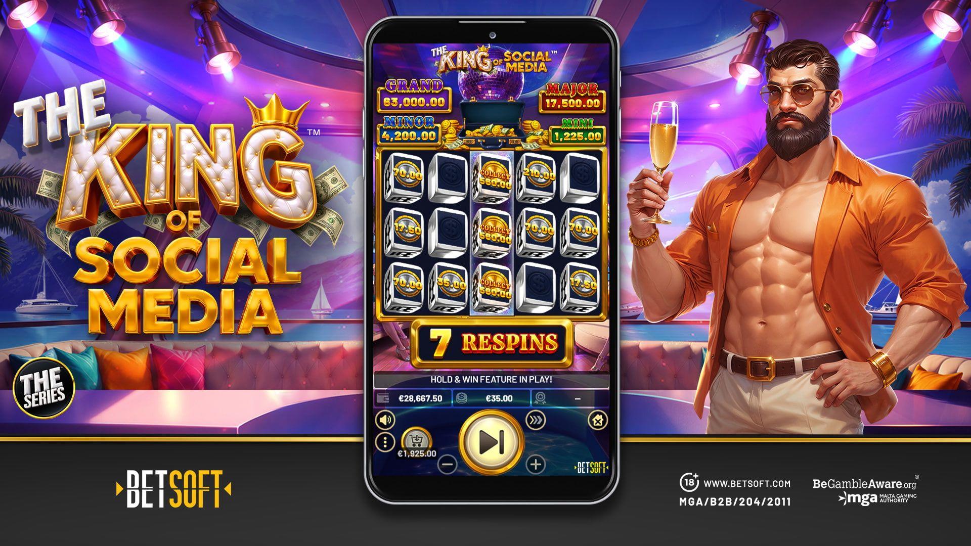 Betsoft launches THE KING OF SOCIAL MEDIA™, the first title of its new story-driven THE Series news featured image